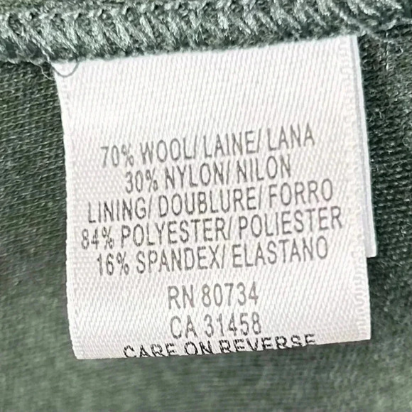 BCBGMAXAZRIA Size XS Wool Nylon Wrap Dress Stretch Green - Picture 8 of 11